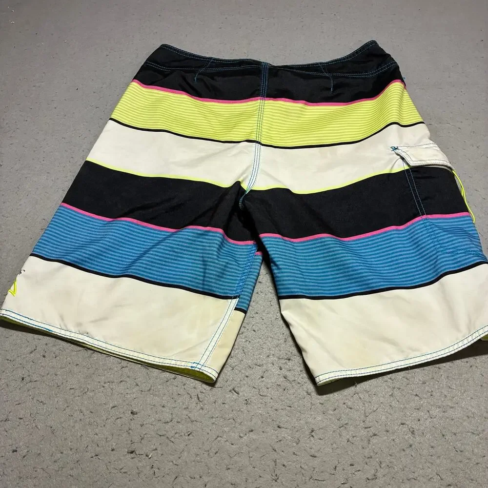 Vintage Quiksilber Boardshorts Mens 36 Multicolor Embroidered